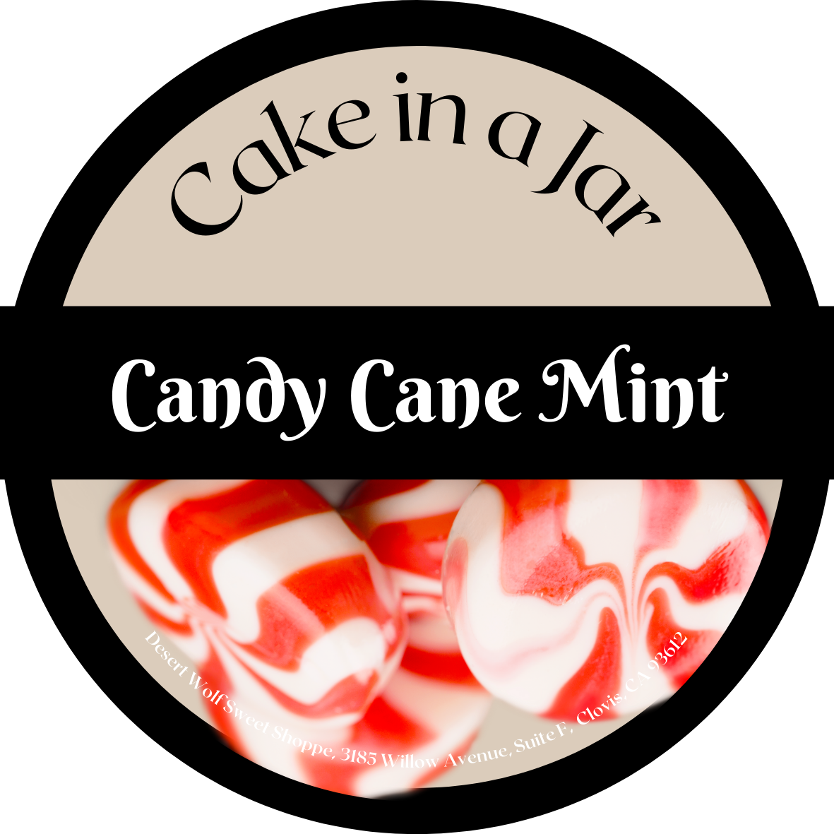 Candy Cane Mint Cake Jar